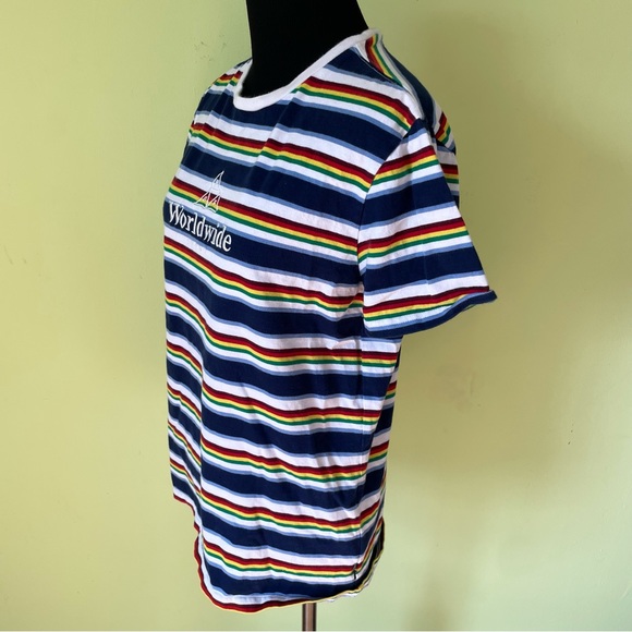 HUF WORLDWIDE RAINBOW STRIPED T SHIRT SIZE SMALL SKATER - Picture 3 of 6